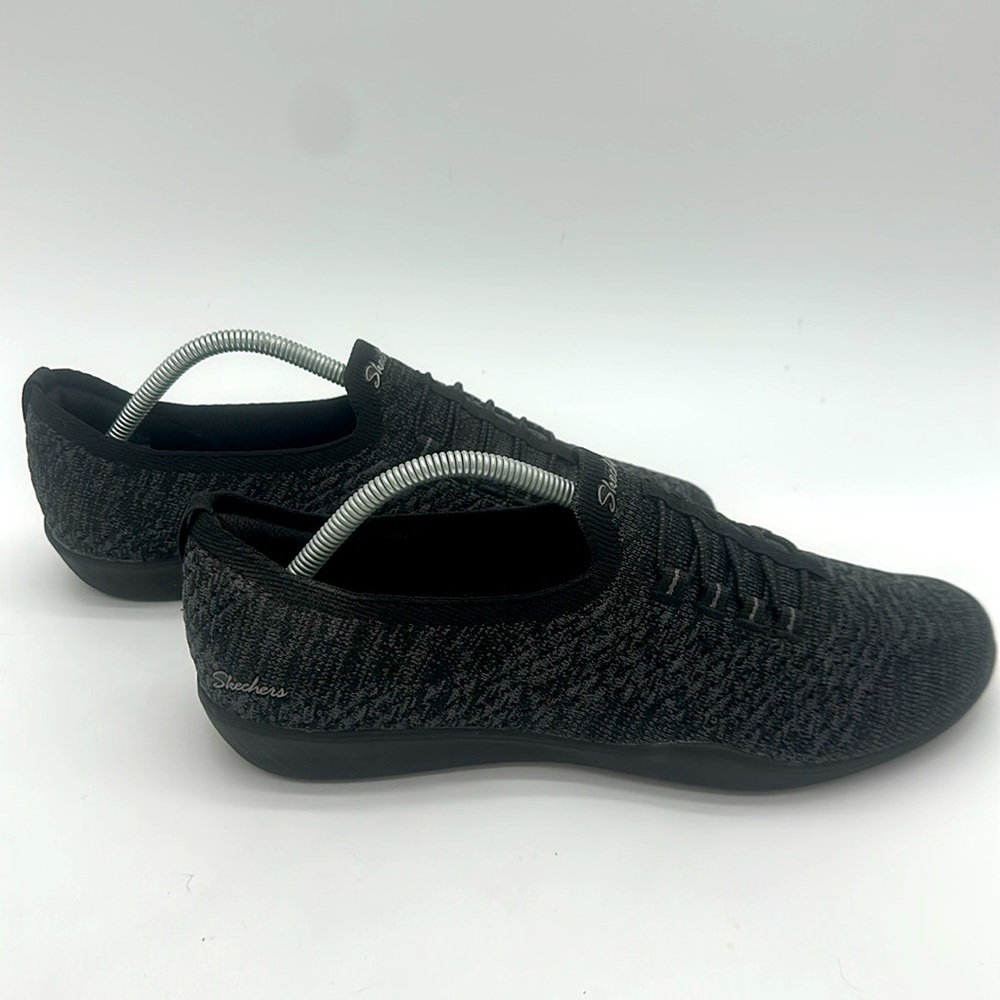 Skechers Women's Black Knit Slip-On Sneakers - Picture 4 of 12